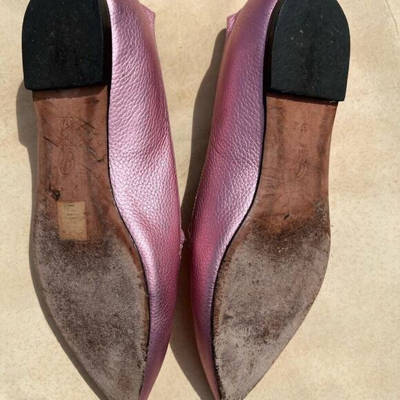 M.GEMI PINK EFFERVESCENT POINTED TOE FLAT LOAFERS SIZE 7 1/2 - Picture 3 of 5